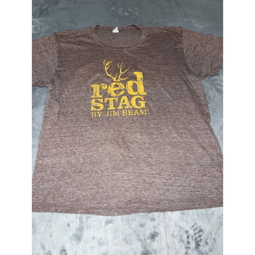 Jim Beam Red Stag T Shirt Mens Large Brown Heathered Graphic Tee Unexpect More